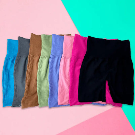 Shorts Cortos con Textura Elásticos Cómodos y Suaves para Yoga Pilates y Ejercicio en Varios Colores Ye Store