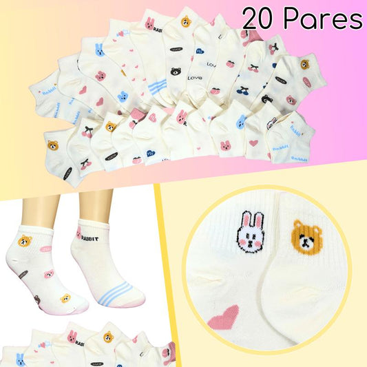 Calcetas para Dama Paquete 20 Pares dos colores SURTIDO Mayoreo