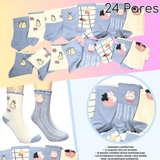 Calcetas Tobilleras Para Dama Paquete de 24 Pares Ye Store Paquete de Mayoreo