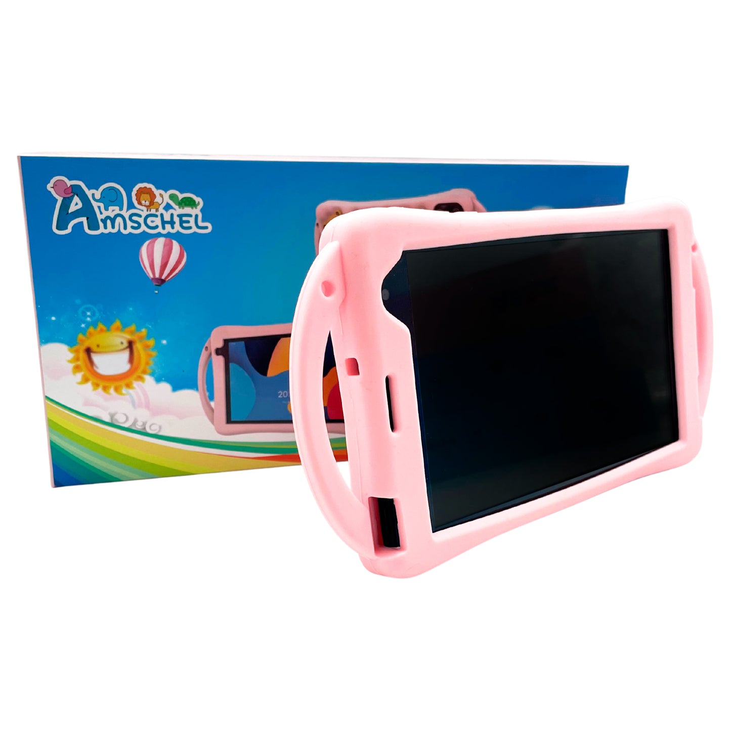 Tablet para Niños Amschel – Pantalla Táctil, WiFi y Funda con Diseño Divertido Antigolpes