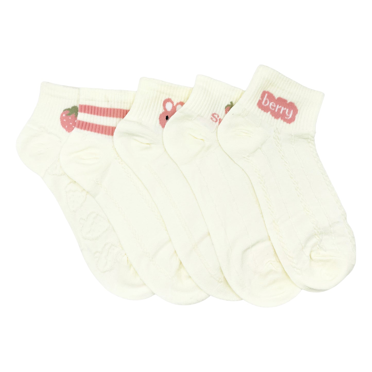 Calceta Tobillera Para Dama Paquete 10 Pares Cómodos Algodón Lindos Suaves Estampado Ye Store