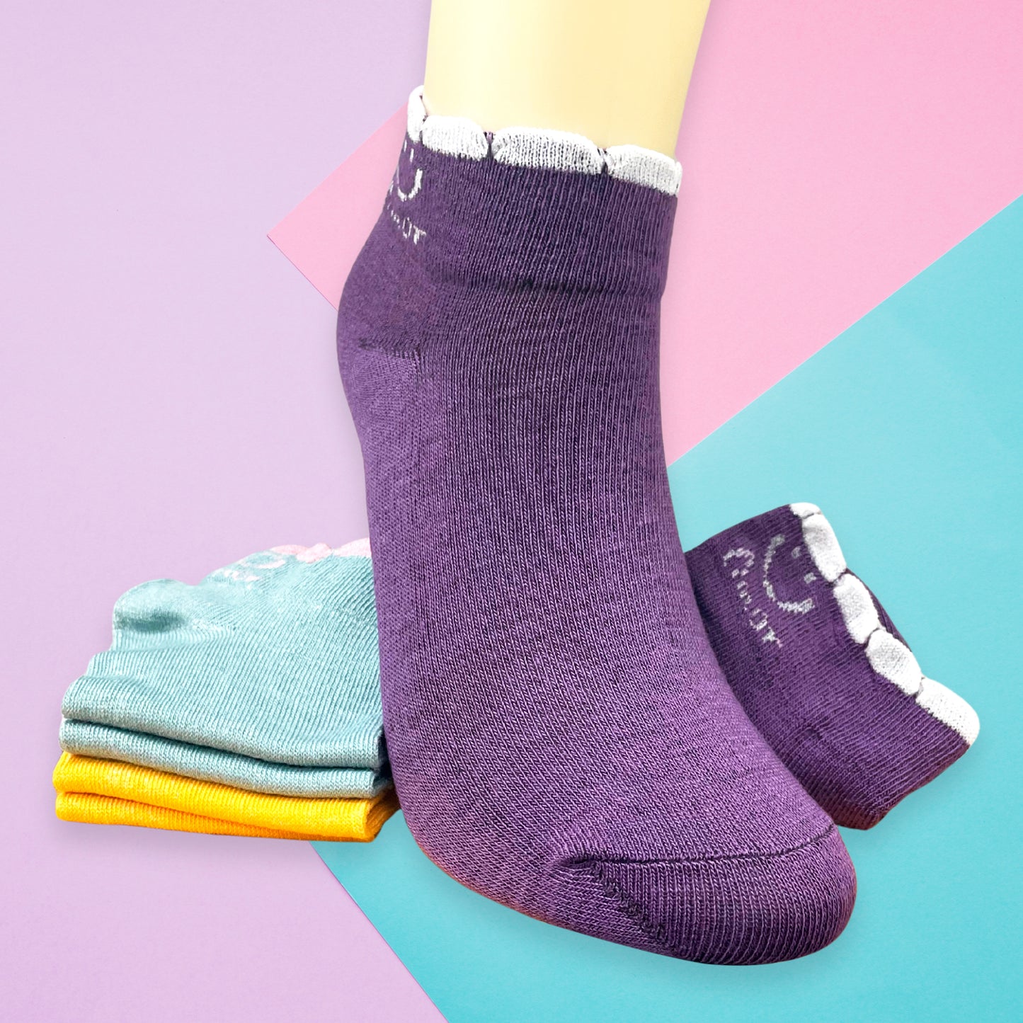 Calceta Tobillera Para Dama Paquete 10 Pares Cómodos Algodón Lindos Suaves Estampado Ye Store
