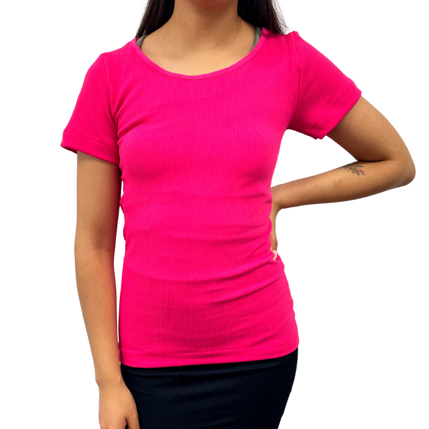 Camiseta Playera Para Dama 1 Pieza Licra Manga Corta