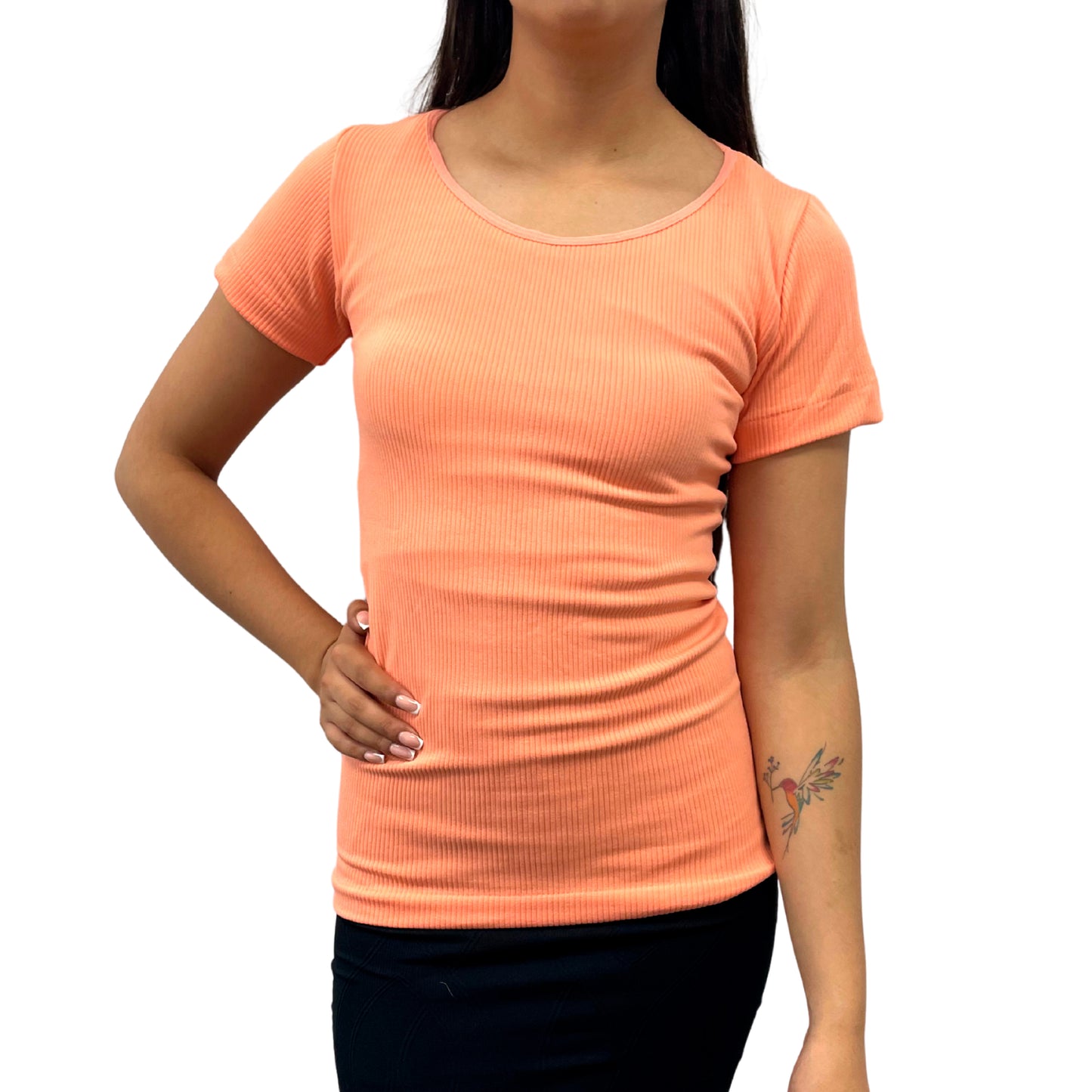 Camiseta Playera Para Dama 1 Pieza Licra Manga Corta
