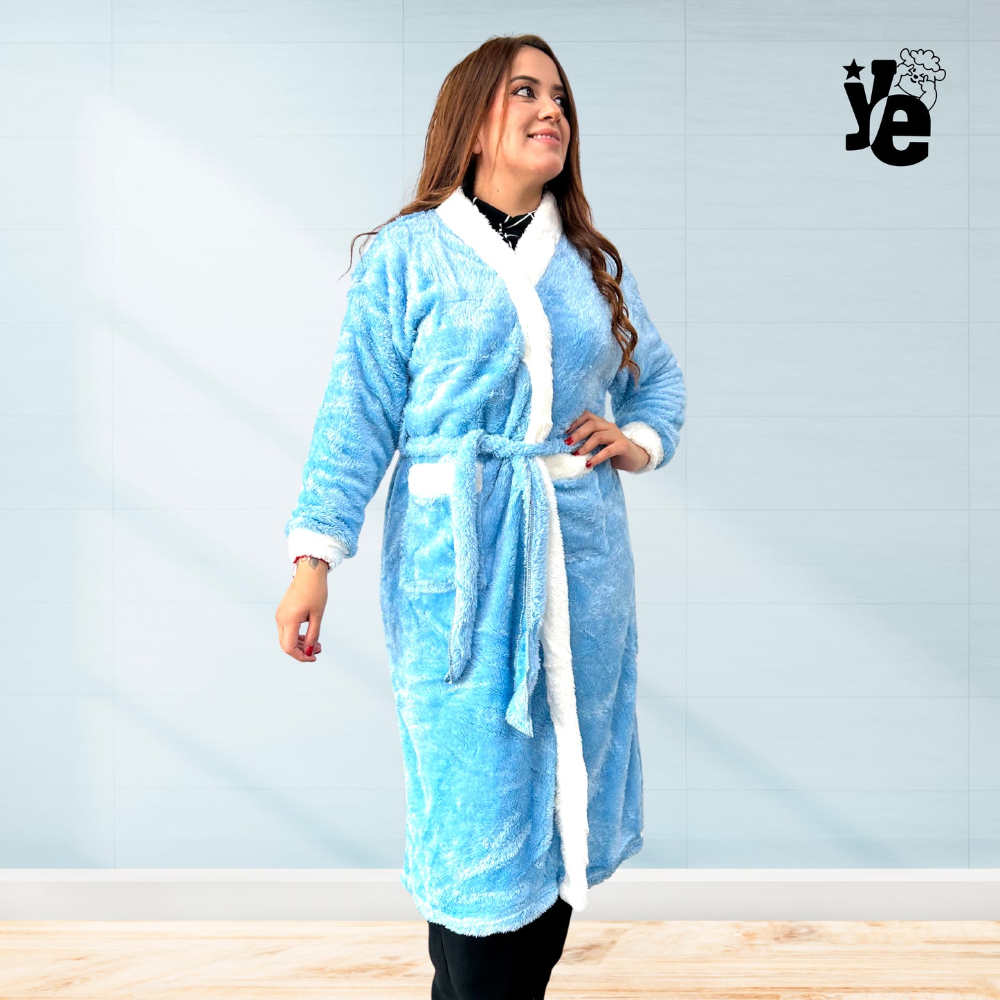 Bata larga de invierno para dormir 1 Pieza Para Dama Cómoda Suave Calientita Ye Store