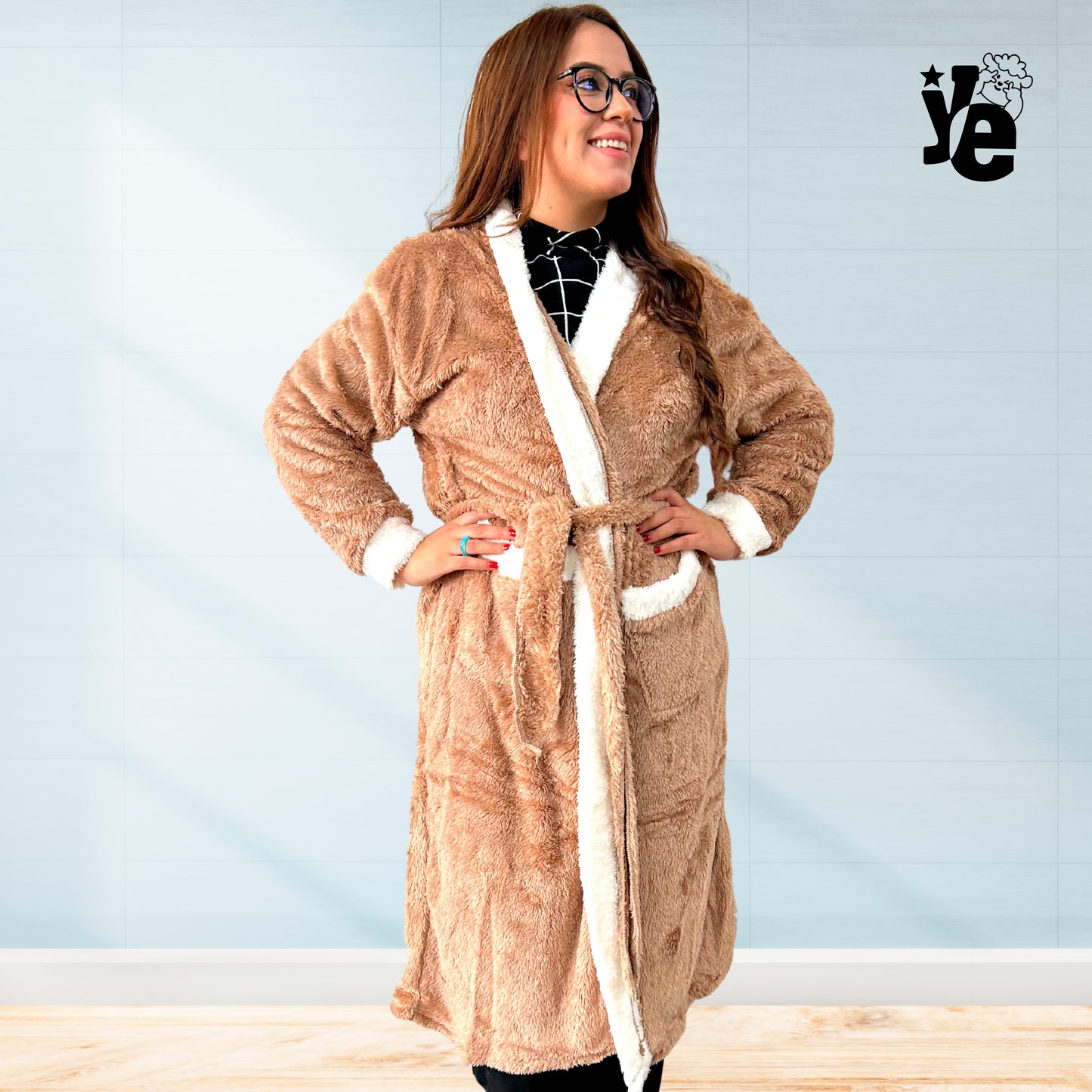 Bata larga de invierno para dormir 1 Pieza Para Dama Cómoda Suave Calientita Ye Store