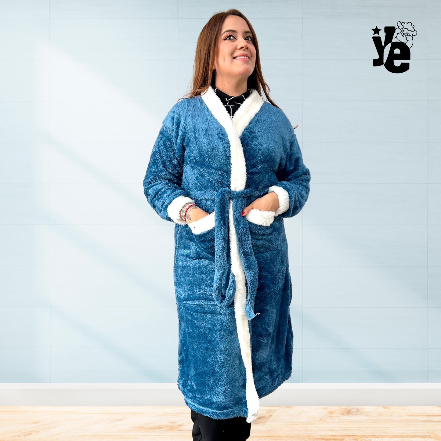 Bata larga de invierno para dormir 1 Pieza Para Dama Cómoda Suave Calientita Ye Store