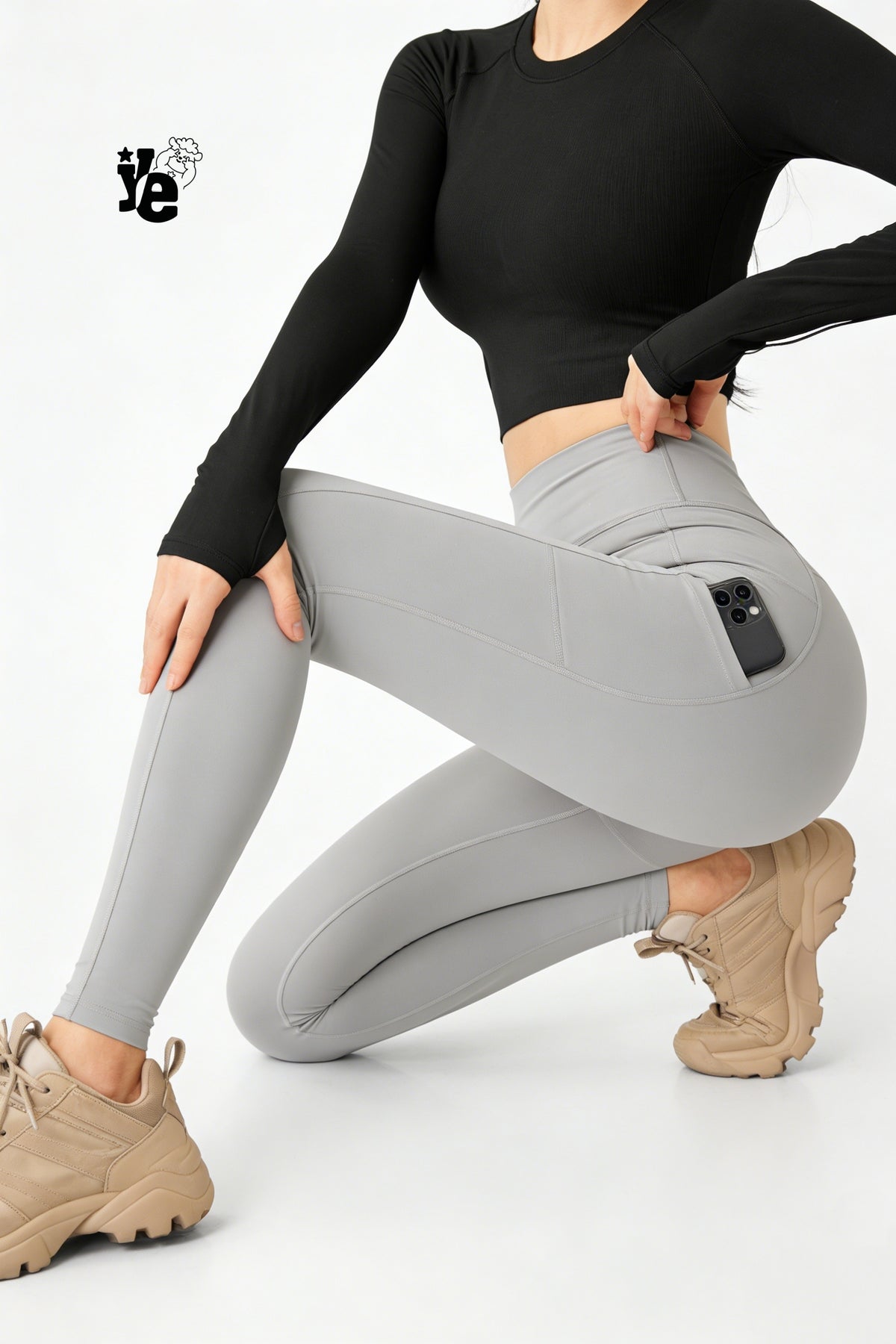 Leggings Deportivos Mujer Ultra Delgados Cintura Alta Bolsillo Push Up Yoga Gym Running 12 Colores MK-71 YESTORE
